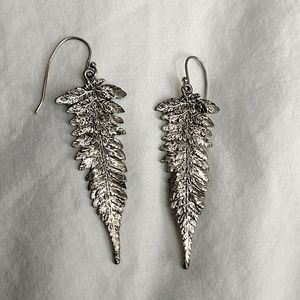 🌿Oxidized silver sterling fern leaf earrings✨